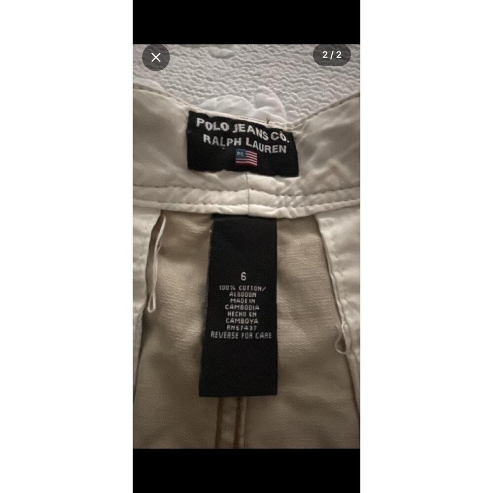 Polo Jeans Co Ralph Lauren Khaki Shorts Womens Size 6 Cargo Pockets Casual - Picture 2 of 4
